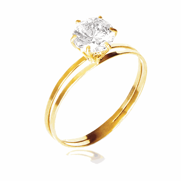 Foto do produto AN001 - Anel Solitário Zircônia